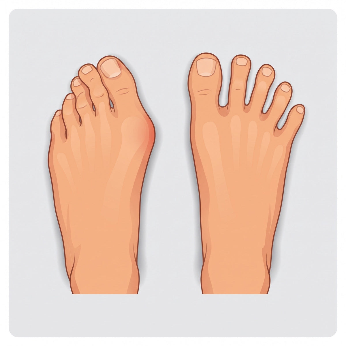 Bare feet on a wooden floor next to barefoot shoes
