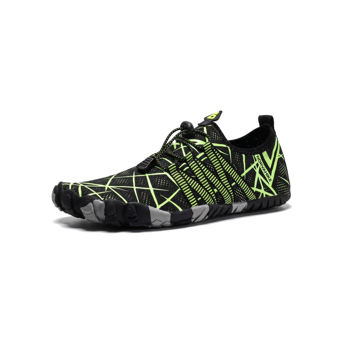 Norvaflex Barefoot Wide Toe Wade in Black / Lime