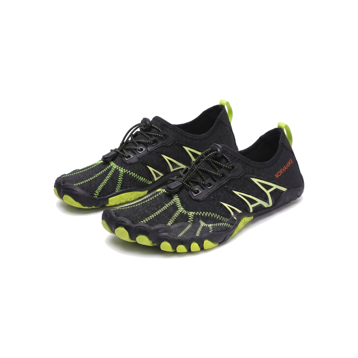 Norvaflex Barefoot Wide Toe Surf in Black / Lime