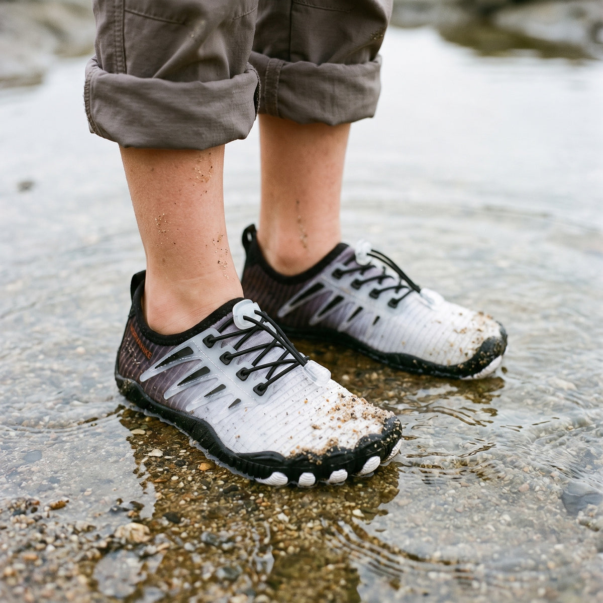 Norvaflex Barefoot Wide Toe Rockpool Kids, worn on foot