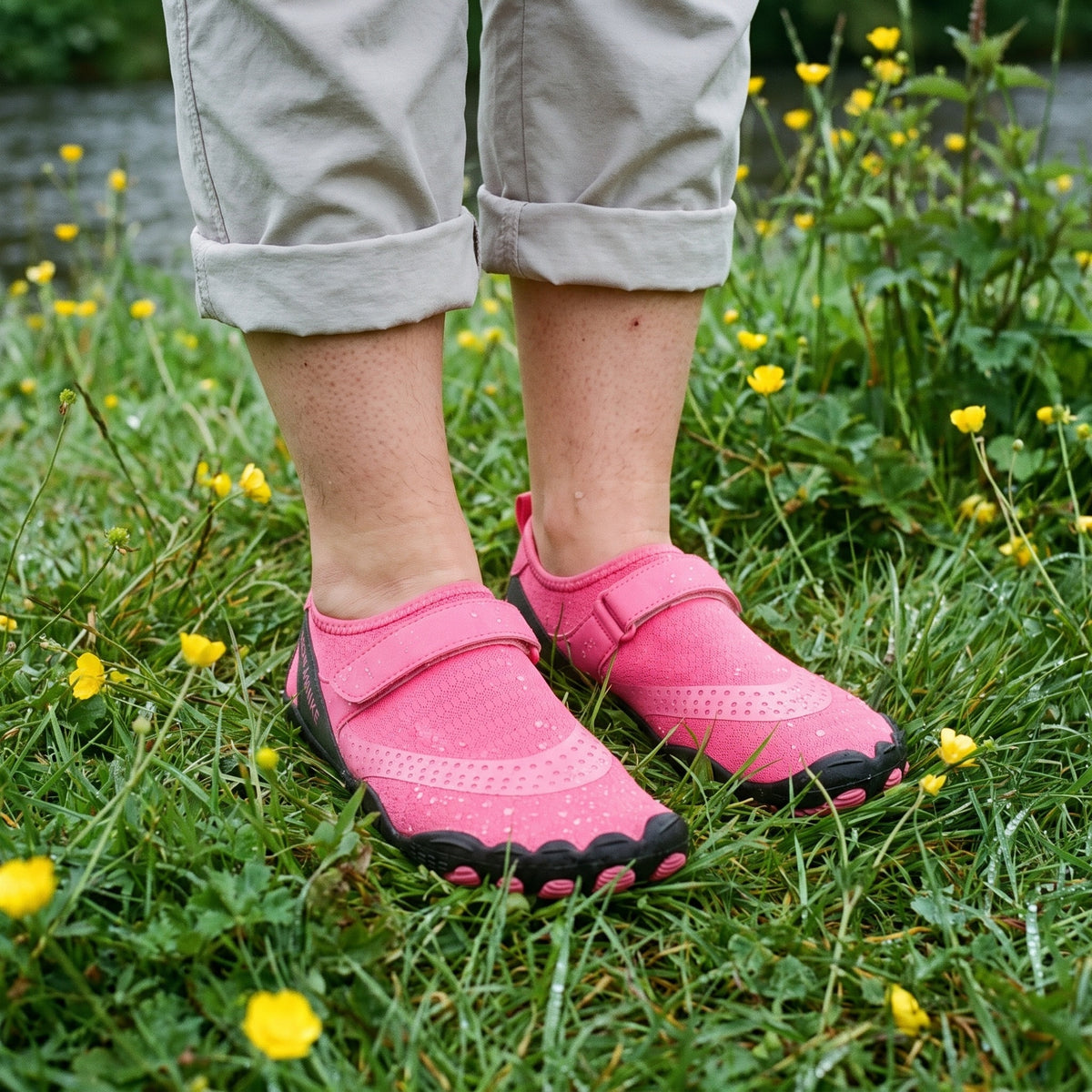 Norvaflex Barefoot Wide Toe Springtide, worn on foot