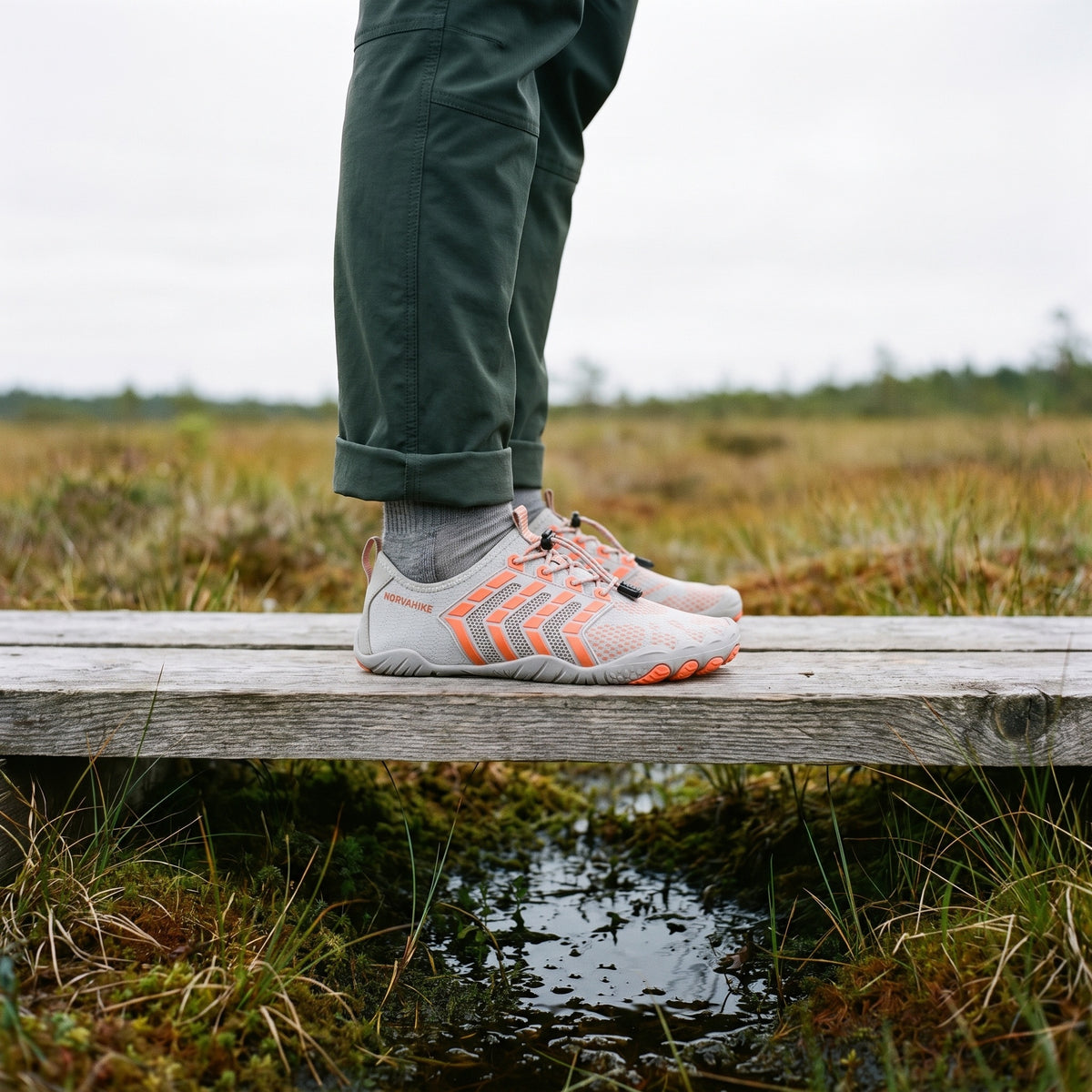 Norvaflex Barefoot Wide Toe Ridge, worn on foot