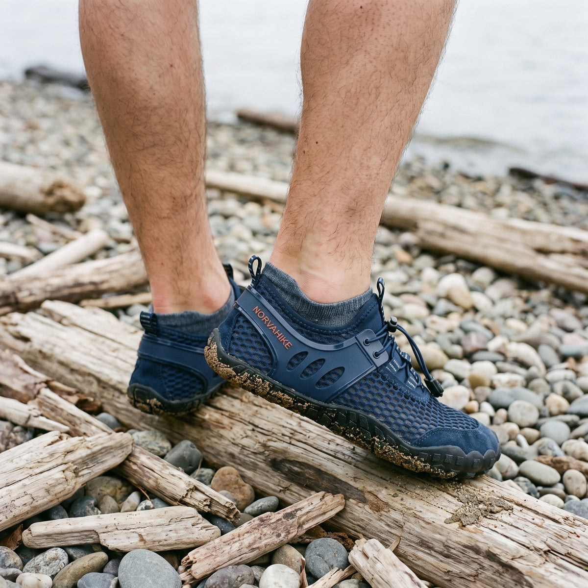 Norvaflex Barefoot Wide Toe Drift, worn on foot