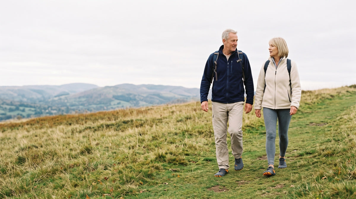 Two hikers on a trail